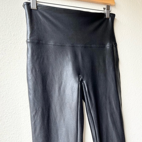 Spanx faux leather leggings women’s black color Sz L 2437 - Picture 6 of 16